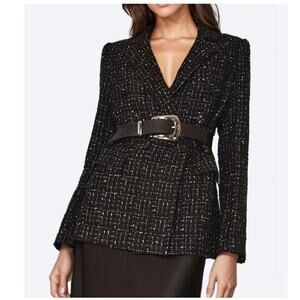 Cami NYV  black Bruna tweed blazer - windowpane NWT size small